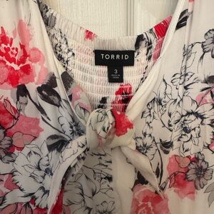 Torrid size 3 Women's Floral Dress- Pink, Red, and Black